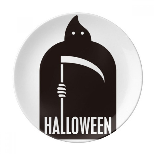 Halloween Black Azrael Dessert Plate Decorative Porcelain 8 inch Dinner Home