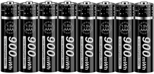 1.5V AAA Lithium Li-ion Rechargeable Batteries 1.5V AAA Li-ion Battery 900mWh-8_Pack