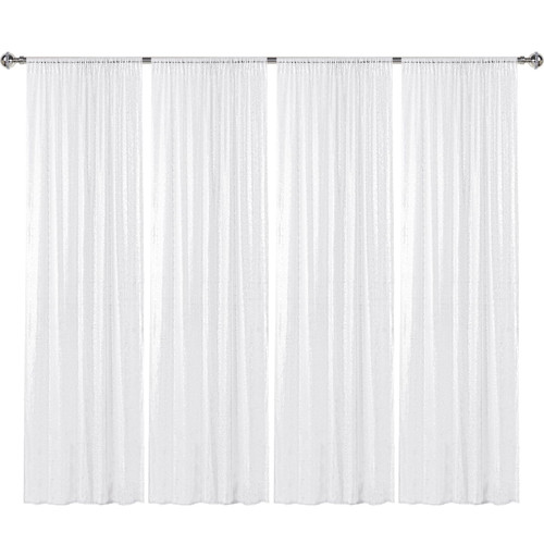 Sugargirl White Sequin Backdrop Curtain 4 Panels 2FTx8FT Glitter White Background Drapes Sparkle Photography Backdrop for Party Wedding Birthday Wall Decoration