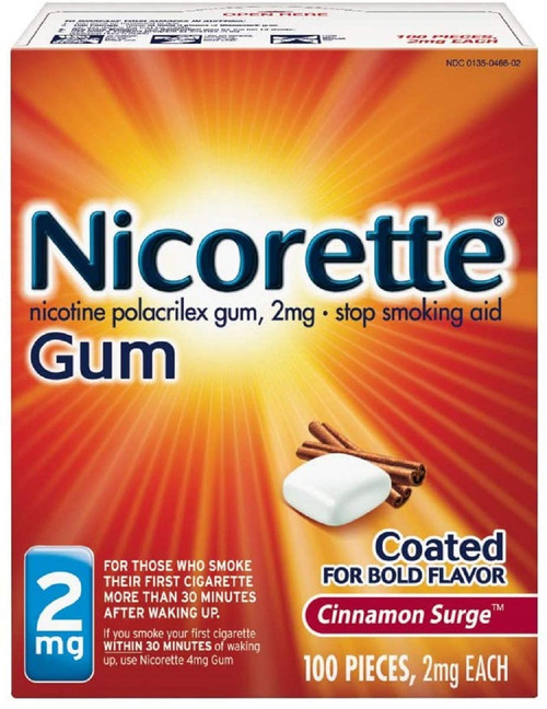 Nicorette Stop Smoking Aid Cinnamon Surge Gum, 2 mg - 100 Each