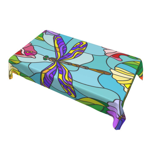 Rectangle Tablecloth Dragonfly-Against-Sky-Blue 60 X 90 Inch Washable Polyester Table Cloth Table Cover for Dining Table Camping