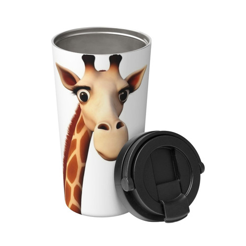 EVANEM Insulated Coffee Mug with Lid Giraffe Travel Mug Stainless Steel Tumbler Cup for Travel Double-Wall Coffee Cup for Office Coffee Tumbler Cup for Keep Hot/Ice Coffee Tea and Beer