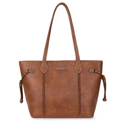 Montana West Tote Bags for Women Top Handle Brown Satchel Purses and Handbags Ladies Shoulder Bags Vegan Leather,MWC-G097-BR