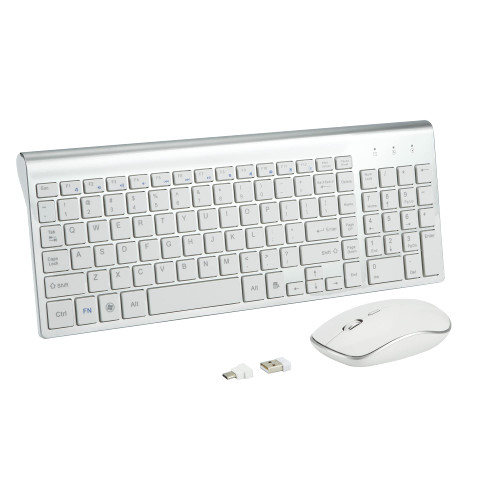 Wireless Keyboard and Mouse Combo with USB C & USB A Receiver-Full Size Type c Keyboard and Mouse