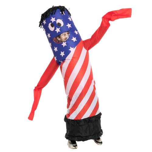 Spooktacular Creations Inflatable Costumes for Adult American Flag Air Dancer Tube Man Wavy Arm Guy Costumes with Blower for Halloween Costume Parties