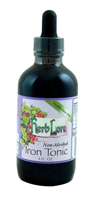 Herb Lore Iron Tonic Tincture - 4 fl oz - Plant Based Herbal Liquid Iron Supplement for Women & Kids - Non Constipating Baby & Toddler Iron Supplement