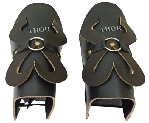 THOR INSTRUMENTS Black Leather Armor Arm Guards Medieval Bracers Costume Rustic Vintage Home Decor Gifts