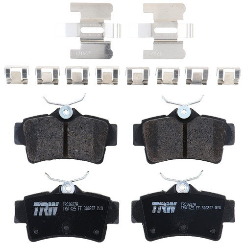 TRW Pro TRC0627A Disc Brake Pad Set For Ford Mustang 1994-1999, Rear, And Other Applications