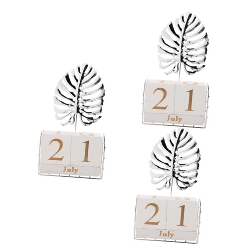 MAGICLULU 3pcs wooden calendar rustic chic number desk calendar wooden cube calendar wooden building blocks calendar building blocks wood calendar blocks calendar for desk box Work