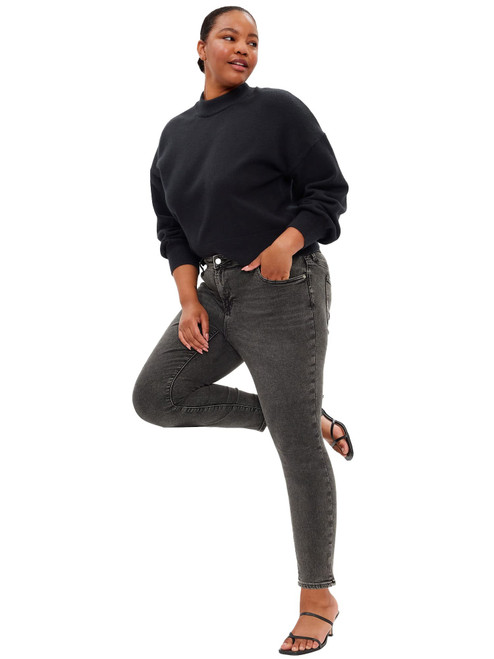 GAP Womens Mid Rise Legging Jeans, Grey Wash, 27 Short US