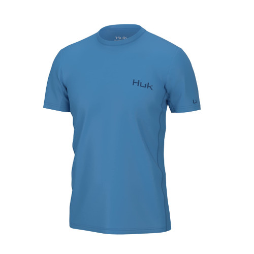 HUK Men's Standard Icon X Short Sleeve, Fishing Shirt with Sun Protection, Azure Blue, XX-Large