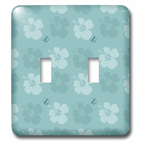 3dRose LSP_192641_2 Blue Hibiscus Tropical Hawaiian Flowers Toggle Switch