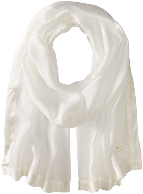 Calvin Klein Women's Lightweight Wrap Scarf, Eggshell, One Size