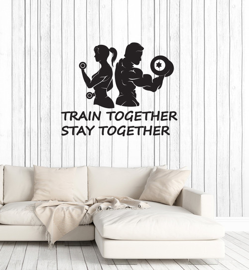 Vinyl Wall Decal Home Gym Couple Fitness Bodybuilding Sports Quote Art Stickers Mural Large Decor (ig5574) Vinyl Wall Decal Home Gym Couple Fitness Bodybuilding Sports Quote Art Stickers Mural Large Decor (ig5574)