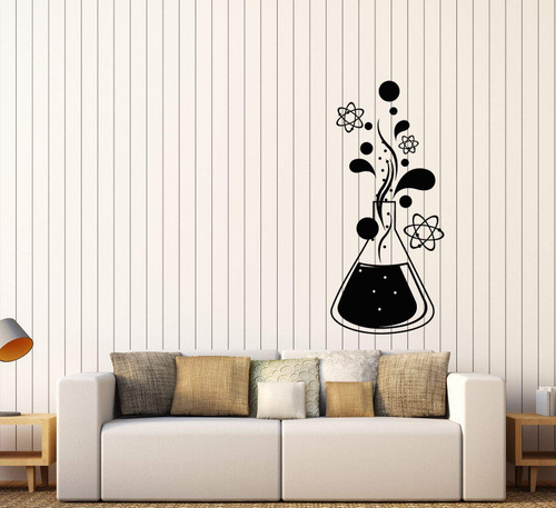 Vinyl Wall Decal Chemistry Science Atom Molecules for School Stickers Large Decor (3106ig) Black Vinyl Wall Decal Chemistry Science Atom Molecules for School Stickers Large Decor (3106ig) Black