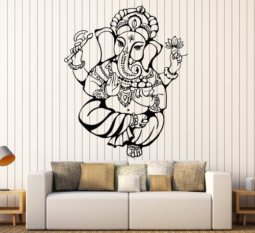 Large Vinyl Wall Decal Ganesha God Hindu India Religion Stickers Large Decor (ig4488) Silver Metallic Large Vinyl Wall Decal Ganesha God Hindu India Religion Stickers Large Decor (ig4488) Silver Metallic