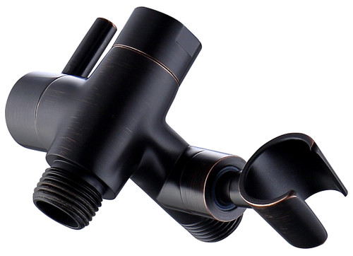 G-Promise Solid Metal Shower Arm Diverter with Handshower Mount for Hand Held Showerhead and Fixed Spray Head ? G 1/2 3-Way Bathroom Universal Shower System Replacement Part (Oil Rubbed Bronze)