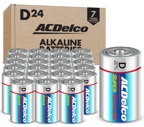 Powermax ACDelco 24-Count Size D Cell Alkaline Batteries Super Alkaline Battery 7-Year Shelf Life Reclosable Packaging Powermax ACDelco 24-Count Size D Cell Alkaline Batteries Super Alkaline Battery 7-Year Shelf Life Reclosable Packaging