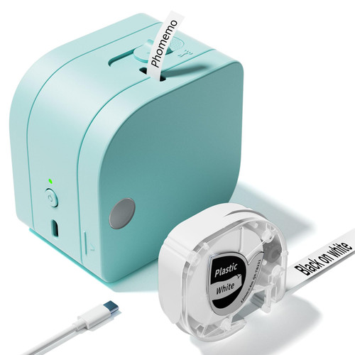 Phomemo P12 Pro Label Maker Machine with Tape, Mini Bluetooth Label Printer Wireless Labeler Sticker Maker with Multiple Templates Available for Office Organization Home Kitchen Storage, Green