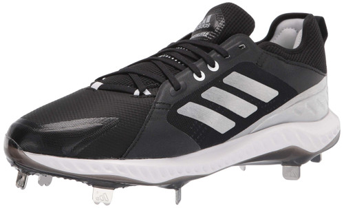 adidas Women's EG5634 Baseball Shoe, Core Black/Silver Metallic/Footwear White, 8