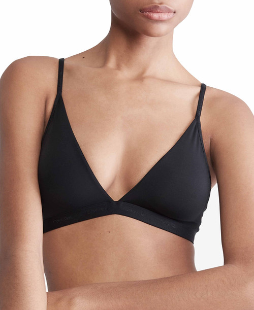 Calvin Klein Women's Form to Body Lightly Lined Triangle Bralette, Black, Small