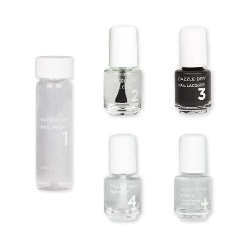Dazzle Dry Mini Kit 4 Step System - Joan's Armor - A full coverage dark slate gray with cool undertones. (5 Piece Kit)