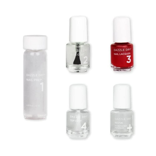 Dazzle Dry Mini Kit 4 Step System - High Velocity Red, a full coverage classic red with subtle magenta shimmer. (5 Piece Kit)