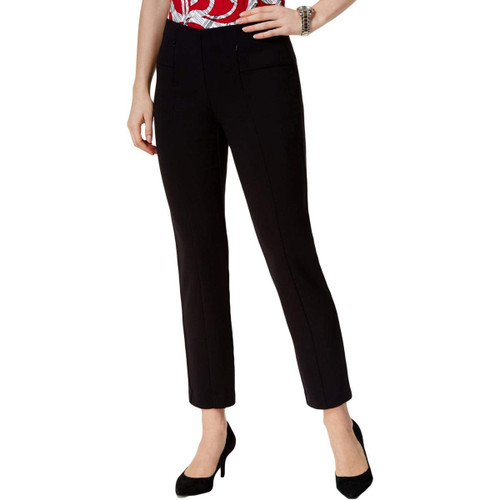 Alfani Womens Zip Pocket Casual Trouser Pants, Black, 10