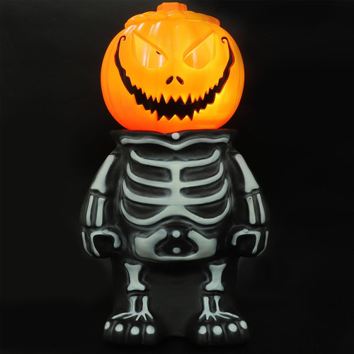 Abaodam Halloween Decor 1 Set Halloween Pumpkin Night Light LED Skeleton Lamp Lighted Skeleton Pumpkin Halloween Table Decorations Ornament Halloween Lamp