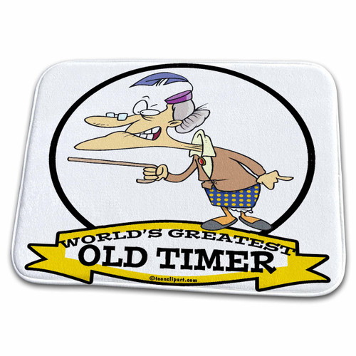 3dRose Funny Worlds Greatest Old Timer Lady Cartoon - Bathroom Bath Rug Mats (rug-103408-1)