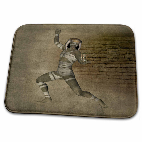 3dRose A Mummy with an Hourglass. in The Hourglass is... - Bathroom Bath Rug Mats (rug-201008-1)