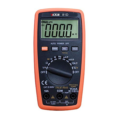 KONGTEN Victor/RuoShui 81D 3 3 4 Digital Multimeter 3999 Counts True RMS Temperature Capacitance Frequency Diode Tester Auto Range Multimetro(Victor 81D)