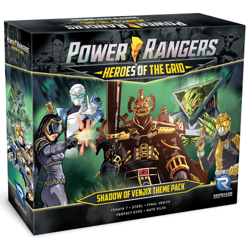 Renegade Game Studios Power Rangers Heroes of The Grid: Shadow of Venjix Theme Pack - Expansion, New Cards & Bosses, Renegade Game Studios, RPG for 2-5 Players, 45-60 Mins, Ages 14+