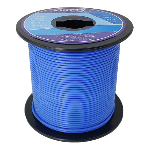 KVIZTY 20 AWG Silicone Wire 300ft Blue, Flexible 20 Gauge Stranded Tinned Copper Hook Up Wire Rated 200? High Temperature, Primary 20AWG Electrical Wire 600V