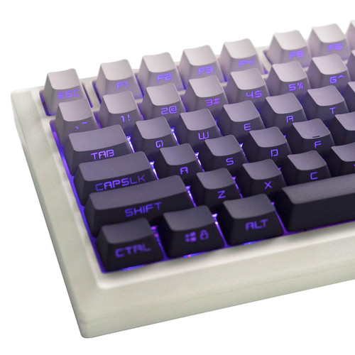 GEKUCAP Custom PBT Keycaps, Gradient Purple Keycaps 134 Keys, Double Shot Side Printed Key Caps, Shine Through Backlit Keycaps Set for 61/87/104/108 Cherry MX Switches Mechanical Keyboard
