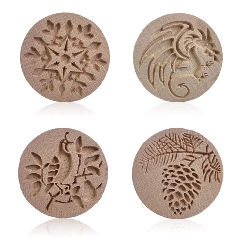 4Pcs Wooden Cookie Mold Carved Wooden Cookie Stamp Mould Pressed Biscuit Mold 3D Wooden Baking Mold Embossing Craft Decorating Baking Tool (Dragon, Snowflake, Pine Cones, Bird) 4Pcs Wooden Cookie Mold Carved Wooden Cookie Stamp Mould Pressed Biscuit Mold 3D Wooden Baking Mold Embossing Craft Decorating Baking Tool (Dragon, Snowflake, Pine Cones, Bird)