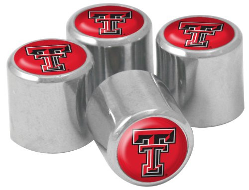 NCAA Texas Tech Red Raiders Metal Tire Valve Stem Caps, 4-Pack