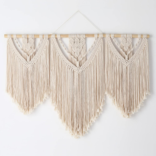 Mokof Large Macrame Wall Hanging, Boho Wall Art Decor for Living Room, Bedroom, Home Office - Bohemian Woven Tapestry Wall Decoration, 43"x32"