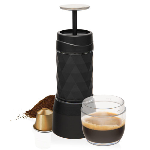 Kopipresso Espresso Press Compact Portable Espresso Maker (Manual Powered) for Capsules and Ground Coffee With All Adaptors and Lightweight Design Makes Rich, Bold Crema For Travel Hiking Sports Outdoors Camping Office Kitchen... Espresso On The Go