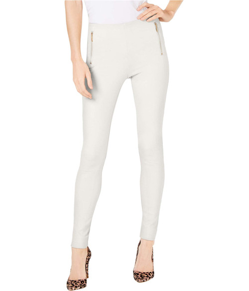 I-N-C Womens Zip Pocket Casual Trouser Pants, White, 12