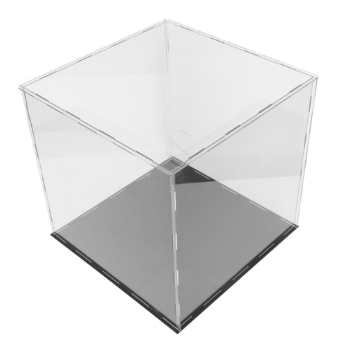 Unomor Box Football Display Box Assemble Countertop Box Countertop Box Cube Organizer Cube Display Case Plastic Organizer Box Clear Display Stand Storage Box with Lid Acrylic Storage Box