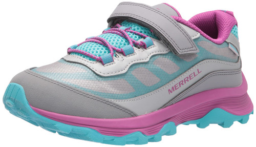 Merrell Moab Speed Low Alternative Closure Waterproof Hiking Sneaker, Grey/Silver, 6 Wide US Unisex Big_Kid