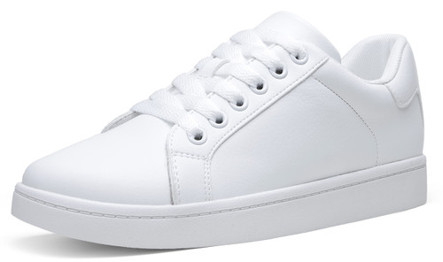 Vepose Women's 8003 Fashion Lace Up Comfortable Casual Tennis Sneakers,White,Size 10M US(CJY8003 White 10)