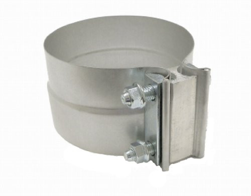 SmartParts 100300 3" Lap Joint Preformed Aluminized Steel Exhaust Band Clamp with I Block