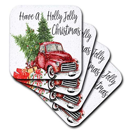3dRose CST_263636_3 Have A Holly Jolly Christmas (Set of 4) Ceramic Tile Coasters