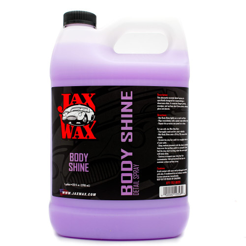 Jax Wax Body Shine Detailer - Spray Car Wax, Removes Water Spots and Dirt, Formulated with Natural Oil and Waxes for Superior Protection and Shiny Look, Use on Car, Boat and Motorcycle, 1 Gallon Jax Wax Body Shine Detailer - Spray Car Wax, Removes Water Spots and Dirt, Formulated with Natural Oil and Waxes for Superior Protection and Shiny Look, Use on Car, Boat and Motorcycle, 1 Gallon