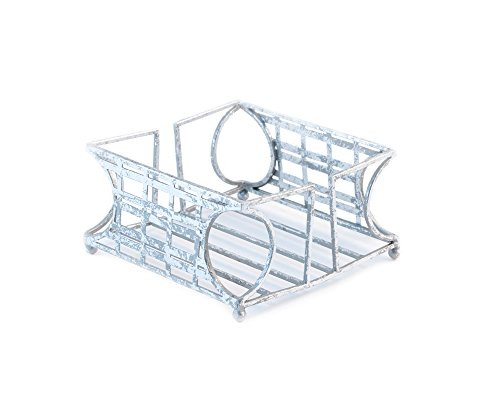 Boston International CAD18242 Celebrate The Home New York Art Deco Stripes Cocktail Napkin Holder Caddy, 5.25 x 5.25-Inches, Silver Foil