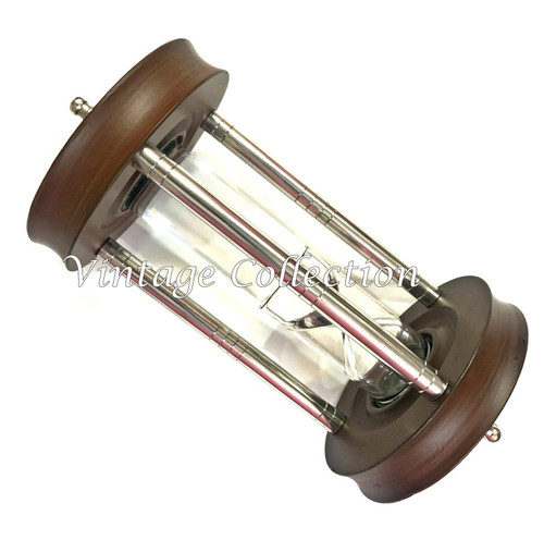 Antique Brass Wooden Hourglass Sand Timer Vintage Nautical Sand Clock Decor