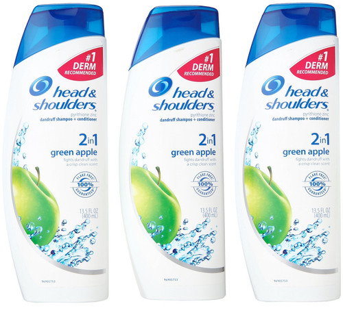 Head & Shoulders 2 in 1 Dandruff Shampoo + Conditioner, Green Apple 13.5 oz (Pack of 4) Head & Shoulders 2 in 1 Dandruff Shampoo + Conditioner, Green Apple 13.5 oz (Pack of 4)