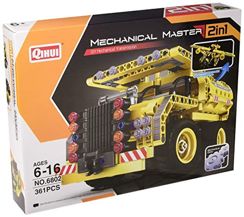 PowerTRC 361pcs Engineering Bricks Construction Kit, Educational Building Dump Truck and Airplane